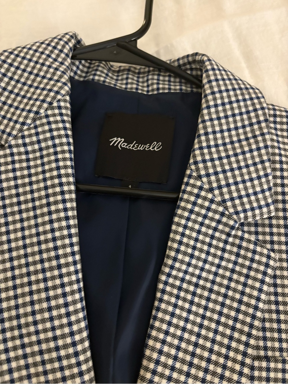 Madewell Navy & White Gingham Blazer - Picture 2 of 5